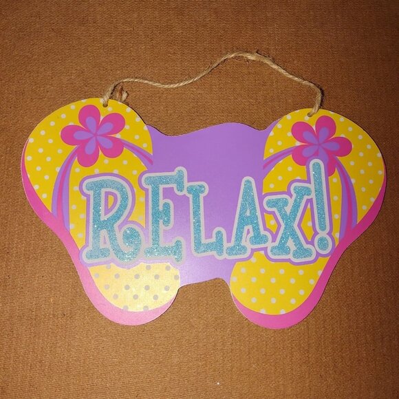 Hawaiian-Themed Tropical Wall Signs Set Of 4 Relax & Welcome To Paradise- - Picture 4 of 9